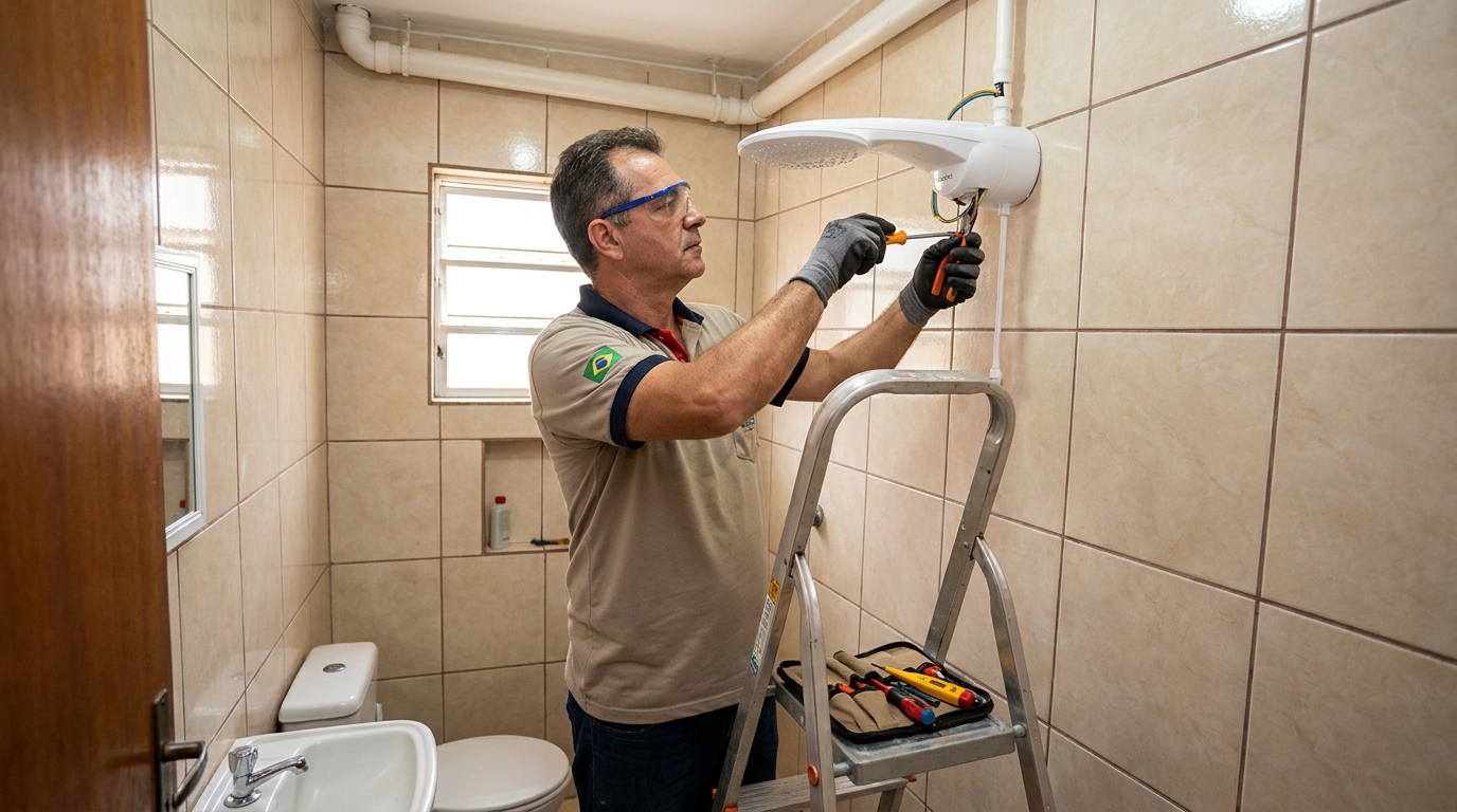 Substituição de Chuveiro Antigo no Centro, Sorocaba‑SP